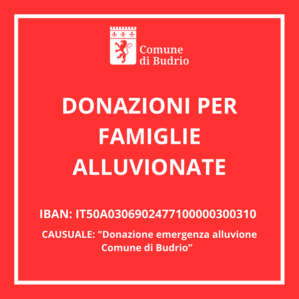iban donazioni per famiglie alluvionate